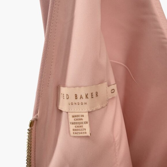 Ted Baker Lantaa Light Pink Ruffle Mini Dress Size 0 - Picture 4 of 8